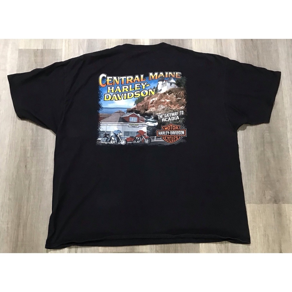 Harley-Davidson Men's 3XL Shirt Central Maine Gateway to Acadia Graphic T-shirt